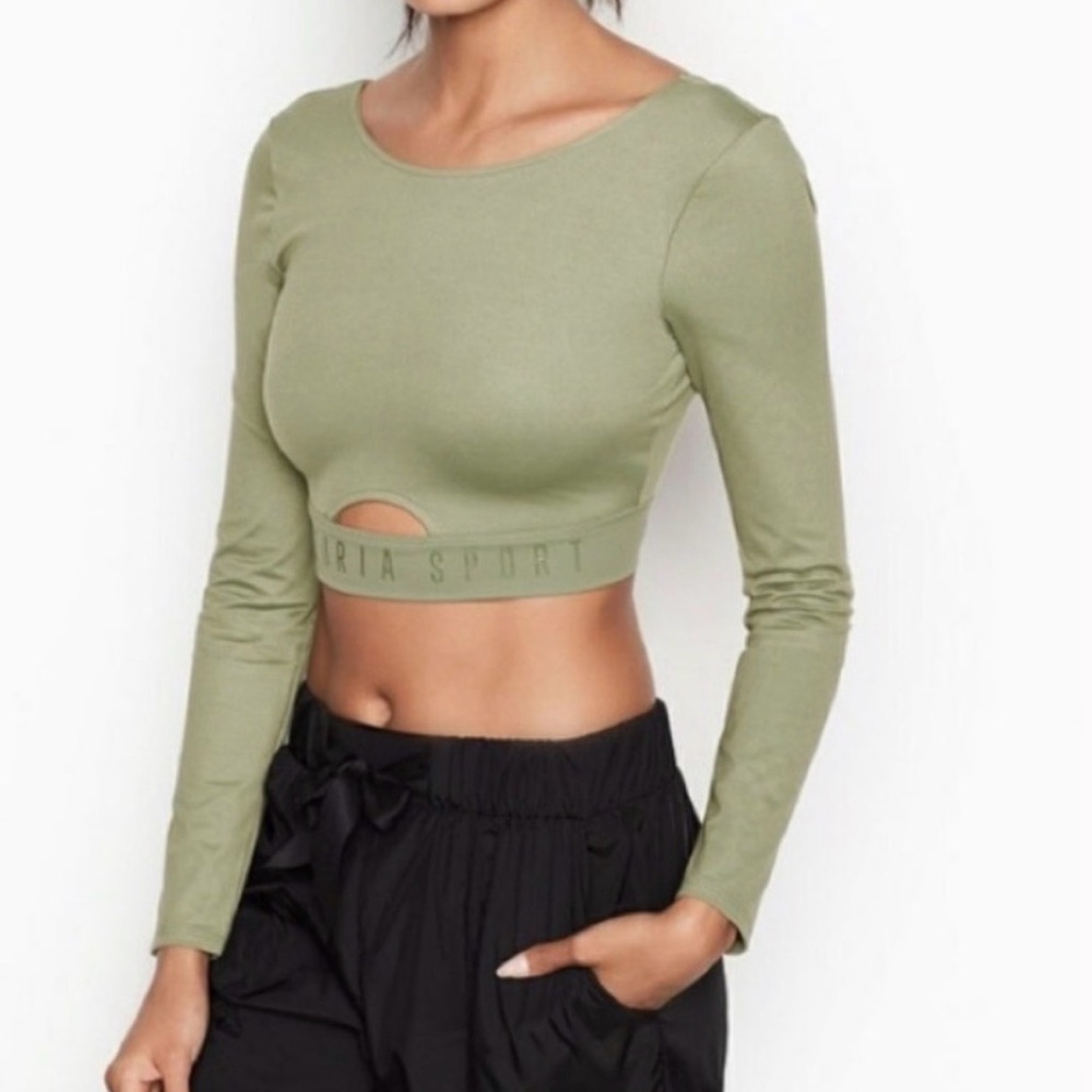 Victoria's Sport Olive Green Open Back Top